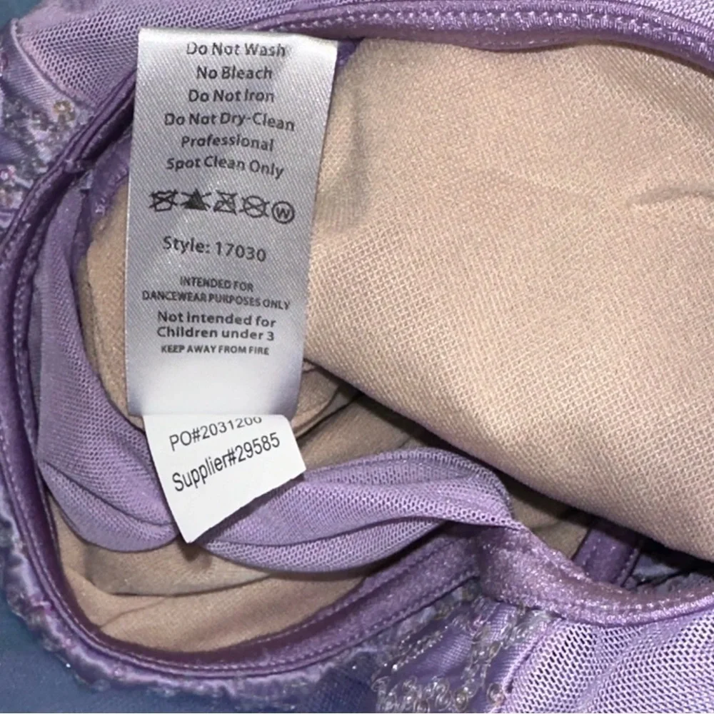 Weissman Dance Recital Dress/Bow Little Girl Size 6/6X Purple Blue Tutu Pageant